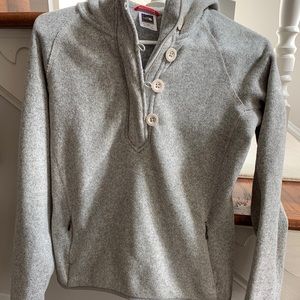 North Face quarter zip fleece pullover with hood